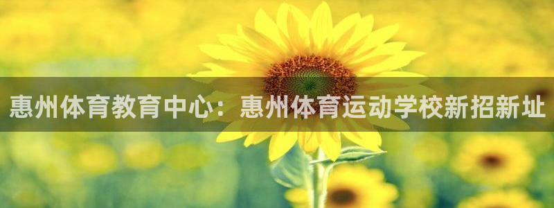 惠州体育教育中心：惠州体育运动学校新招新址